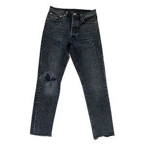 Levi’s 501 Skinny Jeans - Black Distressed High-Rise W27 L28